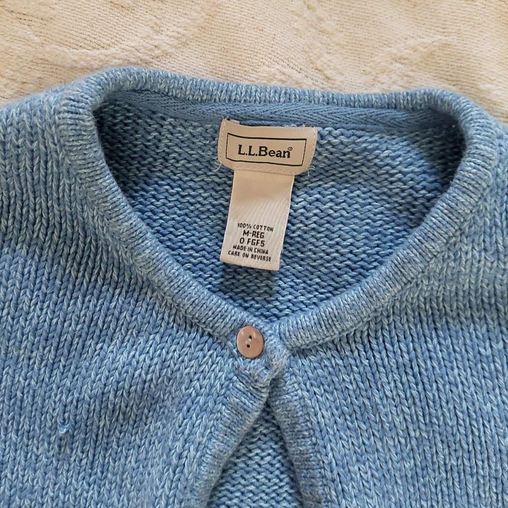 L.L. Bean blue knit cardigan